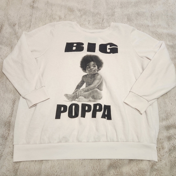 torrid Tops - VGUC- 2XL White Big Poppa Graphic Sweatshirt